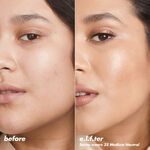 Before and After Apply Soft Glam Satin Foundation with Medium Coverage