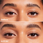 Before and After Applying Laminating Brow Gel